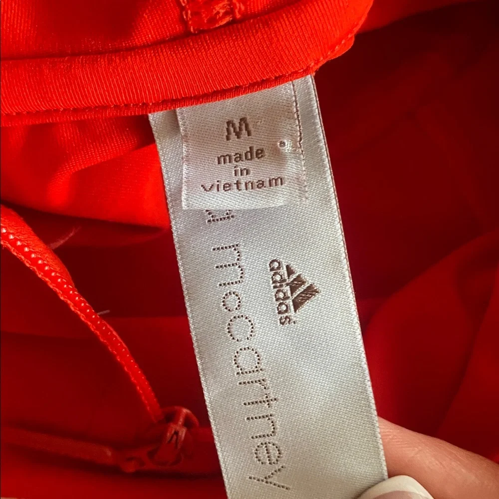 Adidas by Stella McCartney Red Activewear Top Logo Size M Orange Red Workout